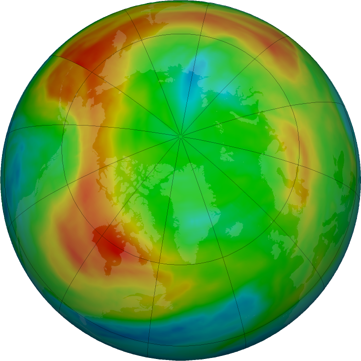 Arctic ozone map for 11 February 2022